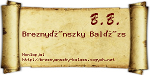 Breznyánszky Balázs névjegykártya